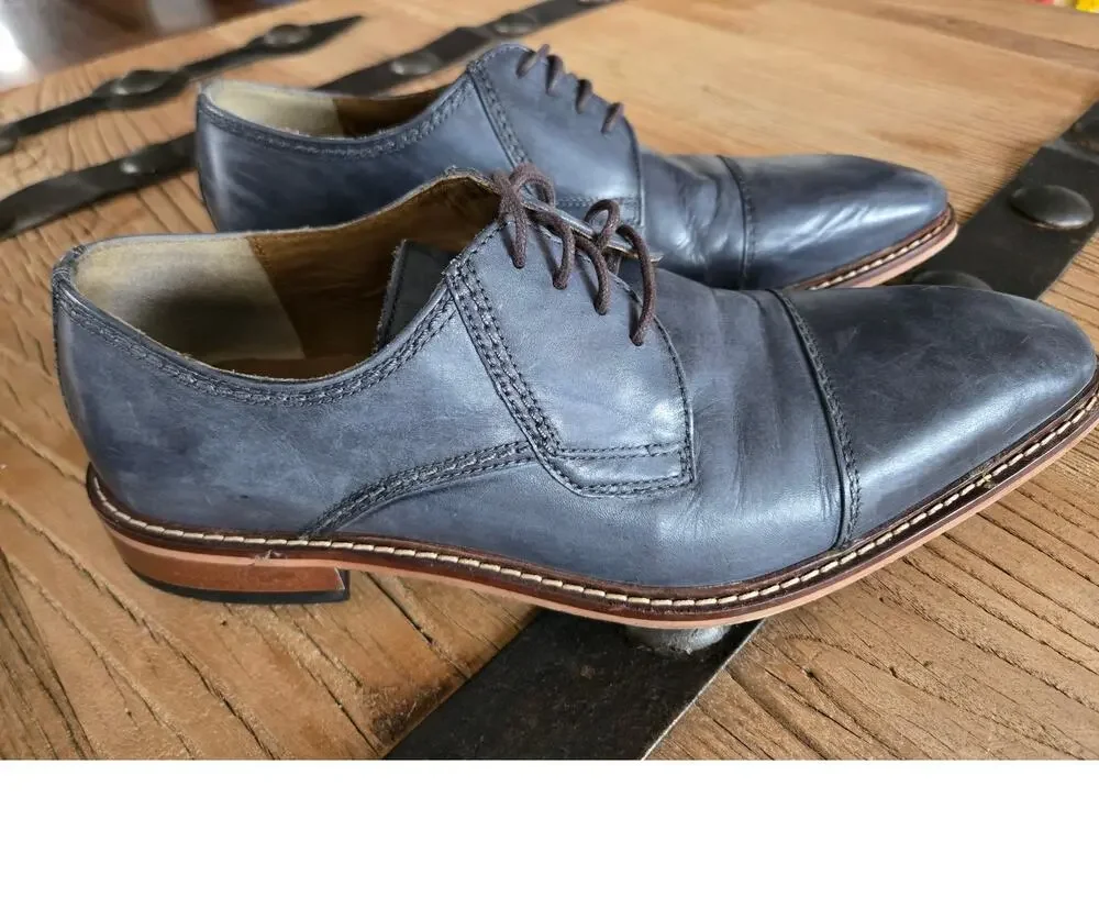 Giorgio Brutini Mens Revenant 25074 Leather Oxford Dress Shoe Gray Blue sz 11M
